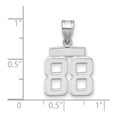 14K White Gold Number 88 Charm – view 2