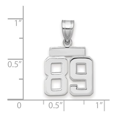 14K White Gold Small Number 89 Pendant – view 2