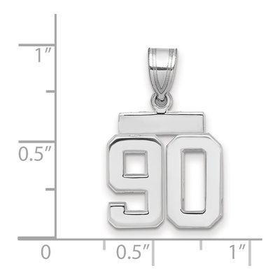 14K White Gold Number 90 Pendant – view 2
