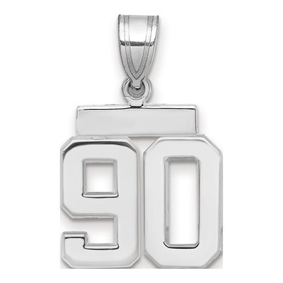 14K White Gold Number 90 Pendant
