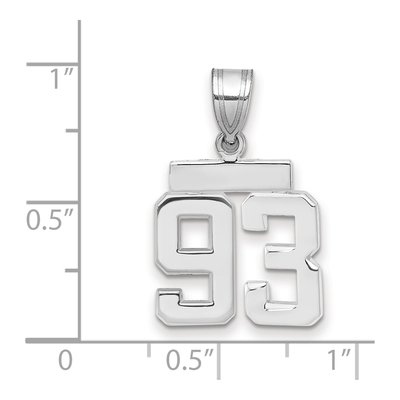 14K White Gold Number 93 Charm – view 2
