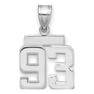14K White Gold Number 93 Charm