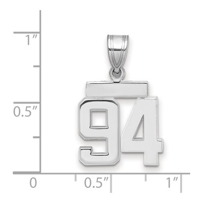 14K White Gold Number 94 Charm – view 2