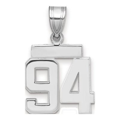14K White Gold Number 94 Charm