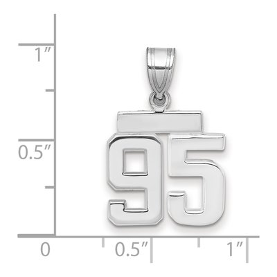 14K White Gold Number 95 Charm – view 2