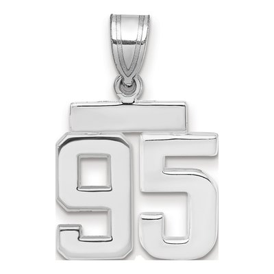 14K White Gold Number 95 Charm