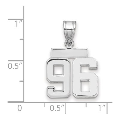 14K White Gold Number 96 Charm – view 2
