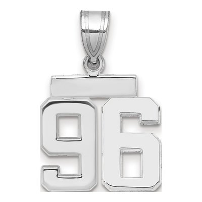 14K White Gold Number 96 Charm