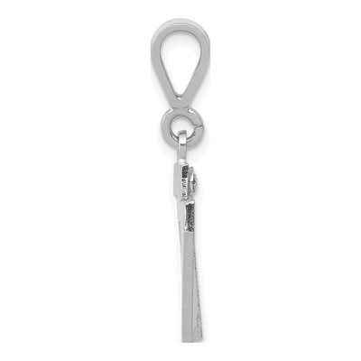 14K White Gold Number 97 Pendant – view 2