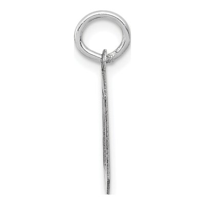 14K White Gold Number 0 Charm – view 3