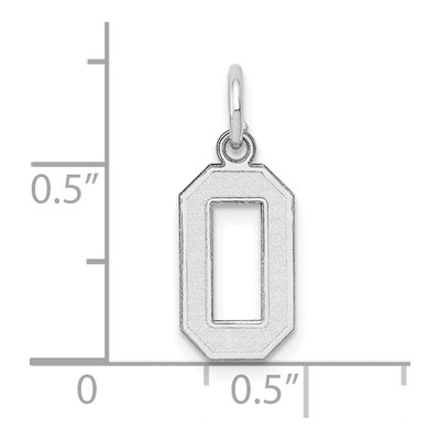 14K White Gold Number 0 Charm – view 4