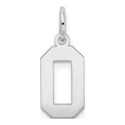 14K White Gold Number 0 Charm – view 5