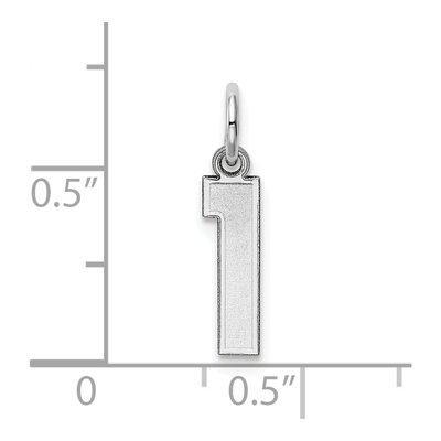 14K White Gold Small Number 1 Charm – view 4