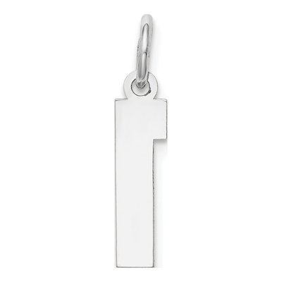 14K White Gold Small Number 1 Charm – view 5