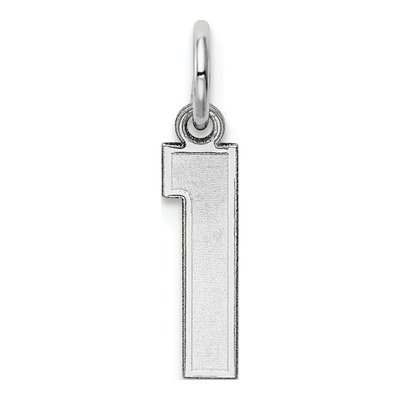 14K White Gold Small Number 1 Charm