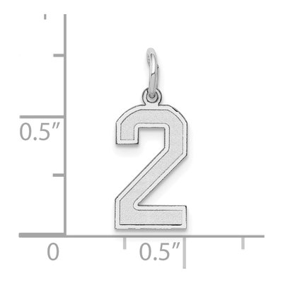14K White Gold Small Number 2 Pendant – view 4