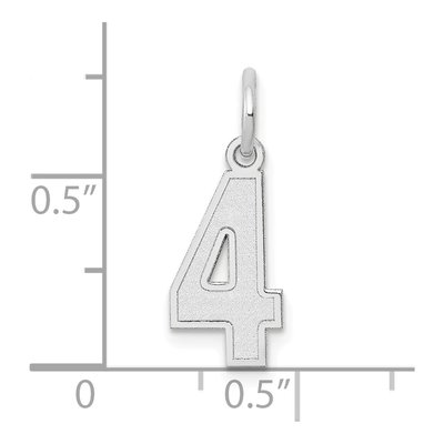 14K White Gold Small Number 4 Pendant – view 4