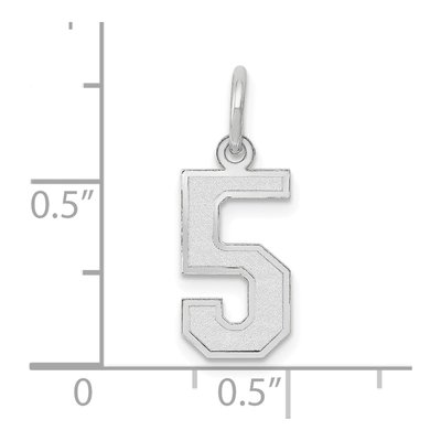14K White Gold Small Number 5 Pendant – view 4