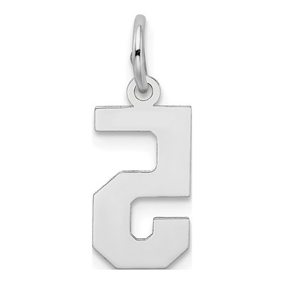 14K White Gold Small Number 5 Pendant – view 5