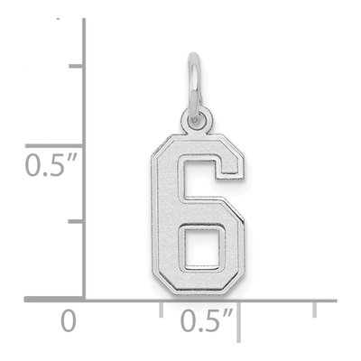 14K White Gold Small Number 6 Charm – view 4