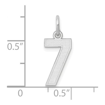 14K White Gold Small Number 7 Pendant – view 4