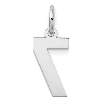 14K White Gold Small Number 7 Pendant – view 5