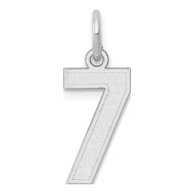 14K White Gold Small Number 7 Pendant
