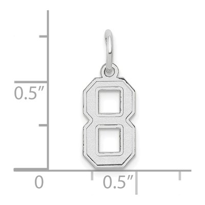 14K White Gold Small Number 8 Pendant – view 4
