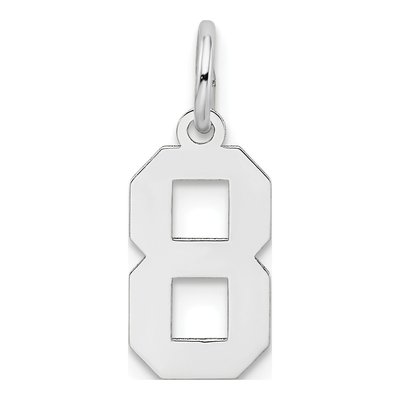 14K White Gold Small Number 8 Pendant – view 5
