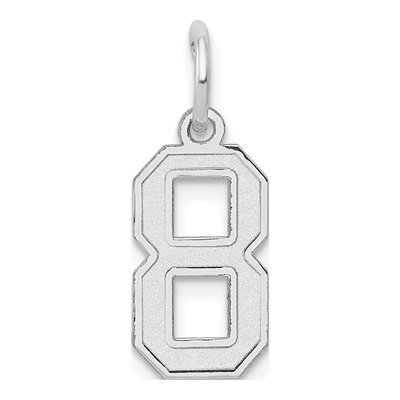 14K White Gold Small Number 8 Pendant