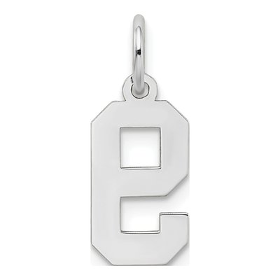 14K White Gold Small Number 9 Pendant – view 5