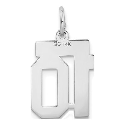 14K White Gold Small Number 10 Pendant – view 3