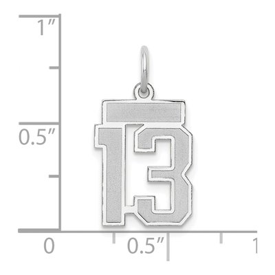 14K White Gold Small Number 13 Charm – view 4