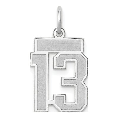 14K White Gold Small Number 13 Charm