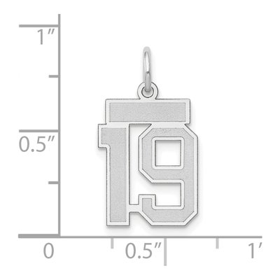 14K White Gold Number 19 Charm – view 4