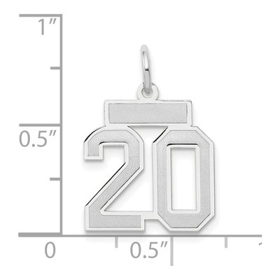 14K White Gold Small Number 20 Pendant – view 4