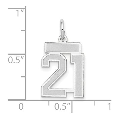 14K White Gold Number 21 Pendant – view 4
