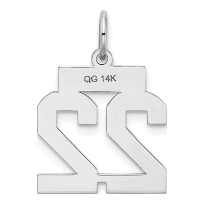 14K White Gold Number 22 Charm – view 4