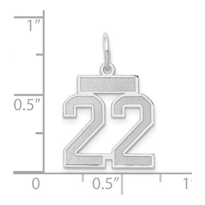 14K White Gold Number 22 Charm – view 5