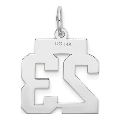 14K White Gold Small Number 23 Charm – view 5