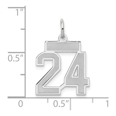 14K White Gold Number 24 Charm – view 4