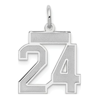 14K White Gold Number 24 Charm