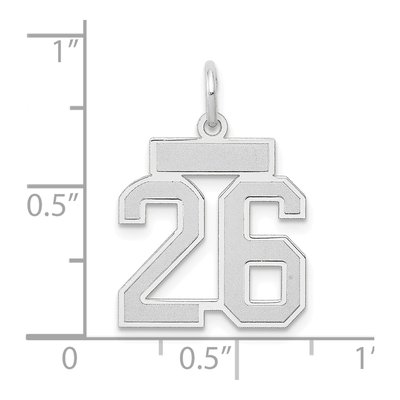 14K White Gold Small Number 26 Pendant – view 4