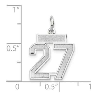 14K White Gold Number 27 Charm – view 3