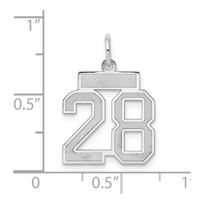 14K White Gold Number 28 Charm – view 3