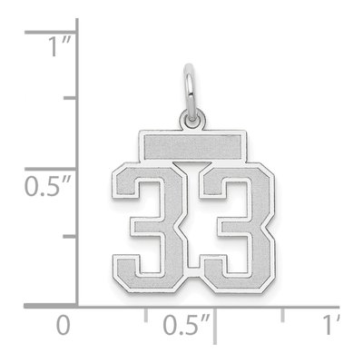 14K White Gold Number 33 Charm – view 3