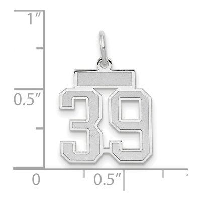 14K White Gold Number 39 Charm – view 3