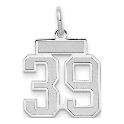 14K White Gold Number 39 Charm