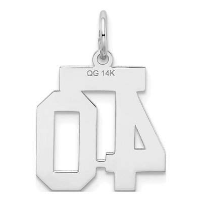 14K White Gold Number 40 Charm – view 3