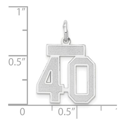 14K White Gold Number 40 Charm – view 4